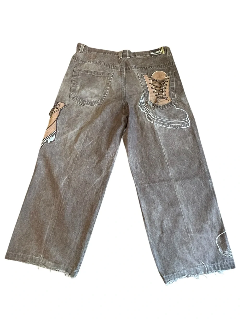 Vintage Y2K Raw Blue Timberland Boot Baggy Denim Set 42x34 3XL